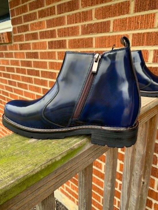 New Dark Blue Mens Calto Elevator Shoes Size 7.5 US ~ 3.6\